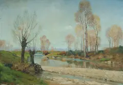 Alfonso Corradi, Roggia Babbiona [Italy], Oil on Canvas
