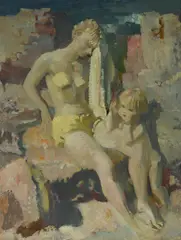 Arthur Murch, Bathers, Oil on Board