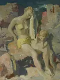 Arthur Murch, Bathers, Oil on Board