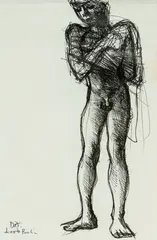 Bali Figure by Donald Friend, Pen & Ink, sold Oct 2024