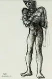 Donald Friend, Bali Figure, Pen & Ink