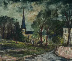 George Lawrence, Parish Church in Gloucestershire [UK], Oil on Board