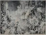 Norman Lindsay, In Vain the Christian, c.1927, Published by The Chiswick Press, London, from an original pen and ink drawing by Norman Lindsay dated 1923