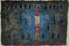 Helen Lempriere, Crook Wurama Ceremony, 1954, Gouache on Artist's Handmade Paper