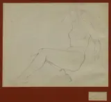 Justin O'Brien, Seated Nude, Pencil
