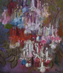 George Finey, Chandelier, Oil on Board