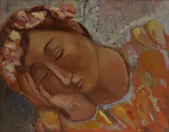 Sleeping Woman by Salvatore Zofrea, Oil on Canvas Board, sold Oct 2024