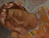 Salvatore Zofrea, Sleeping Woman, Oil on Canvas Board