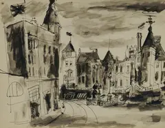 Cedric Flower, George St. North, Pen & Ink