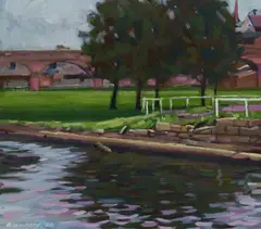 Brian Blanchard, Jubilee/Federal Park, Glebe [NSW], 1988, Oil on Board