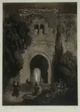 Lionel Lindsay, The Alhambra, Moonlight, 1922, Aquatint 25/50
