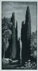 Lethe Wharf by Lionel Lindsay, woodcut, sold Oct 2024