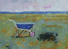 Rex Dupain, Wheel Barrow, 1989, Oil on Paper