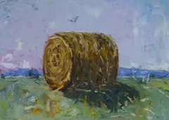 Rex Dupain, Hay Bale, 1989, Oil on Paper