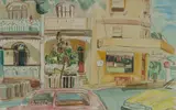 Peter Sharp, Paddington Street Scene, 1985, W/Clr & Pencil