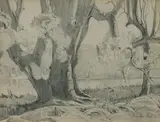Douglas Pratt, River Gums, Pencil