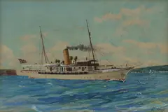 John Harvey, Steamer in Sydney Harbour, W/Clr & Gouache