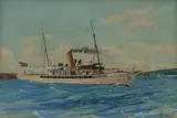 John Harvey, Steamer in Sydney Harbour, W/Clr & Gouache