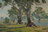 Melvin Duffy, Billabong Lambs, 2008, Oil on Canvas Board