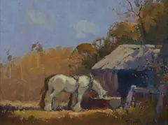 Dixon Copes, Old Friends, Oil on Board