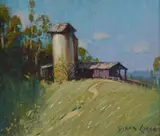 Dixon Copes, Silo Near Nowra, South Coast, Oil on Panel