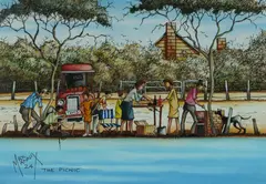 The Picnic by Max Mannix, 2024, Ink & W/Clr, sold Oct 2024