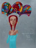 Constantine Popov, The Teal Dress, Acrylic on Linen