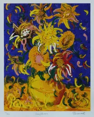 Sunflowers by John Perceval, S/Print 142/250, offered Oct 2024