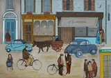 John Schwatschke, Morning Rush, Cork, Oil on Canvas