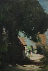 Arthur Streeton, An English Lane, 1897, Oil on Canvas on Board