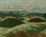 Max Ragless, Hills of Rotorua, Oil on Board