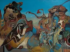 Meditation by Reinis Zusters, Oil on Canvas, sold Aug 2024