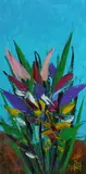 Wild Flowers by Pro Hart, Oil on Board, sold Aug 2024