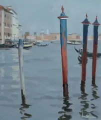 Graeme Inson, St Marks Basin, Venice, 1992, Oil on Canvas on Board