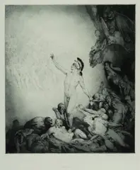 Beethoven by Norman Lindsay, 1921, Etching, Engraving & Stipple 5/50, sold Aug 2024