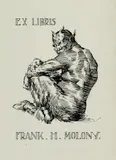 Norman Lindsay, Ex Libris, Frank H. Molony, Original pen and ink drawing for the ex libris of Frank H, Molony. Unsigned