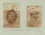 John Olsen, Echidna Upside Down and Drysdale, 2-plate Etching 4/35