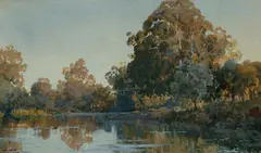John Charles Allcot, Late Afternoon River Reflections, 1938, W/Clr & Gouache