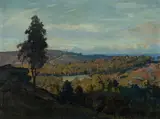 Julian Richard Ashton, Untitled (Australian Landscape), 1943, Oil on Board
