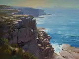 John Downton, Morning Glow, Beecroft Peninsula, NSW, 1991, Oil on Canvas