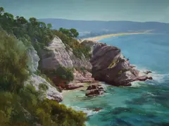 John Downton, Eden's Jewel, Amethyst Point, NSW, 1991, Oil on Canvas