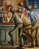 Max Mannix, Hanging on Every Word, Oil on Canvas Board
