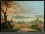 Emanuel Labhardt, Insel Meinau in Boden See'. Island in Lake Constance, Gouache