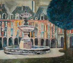 Place des Vosges [Paris] by Judy Cassab, 1989, Oil on Canvas, sold Jul 2024