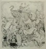 Norman Lindsay, Merchandise, c.1945, Pen & Ink