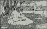Norman Lindsay, Young Girl Reading