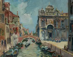 Harry Marriott Burton, San Paulo, Venice,' 1953/5, Oil on Board
