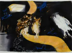 Frank Hodgkinson, The Way of the Spotted Eagle Owl, 1991, W/Clr & Gouache