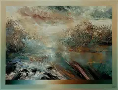 David Voigt, White Water from Shadows Gold, 1992, Acrylic on Canvas