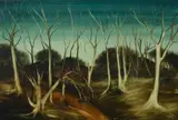 Dry Creek Bed by Pro Hart, Oil on Board, sold Jul 2024